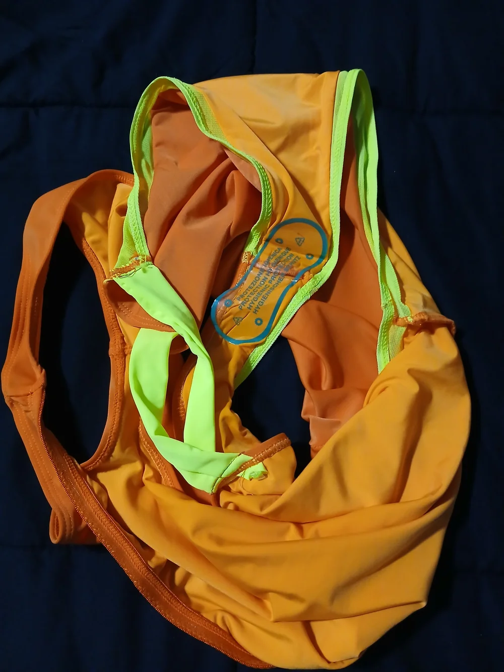 ICON Swim Orange One-Shoulder One-Piece Swimsuit with Yellow Accents